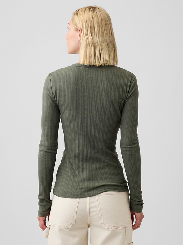 Essential Ribbed Pointelle T-Shirt