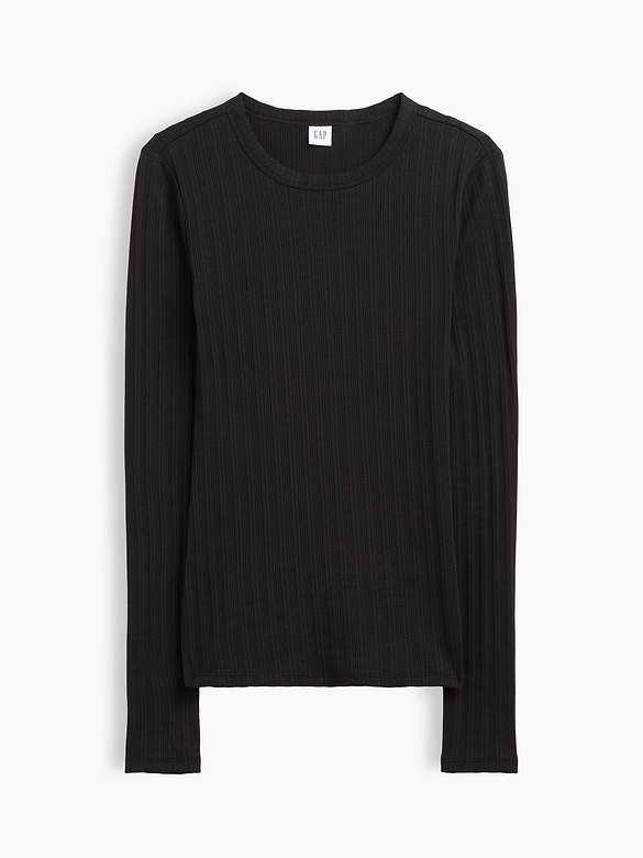 Essential Ribbed Pointelle T-Shirt