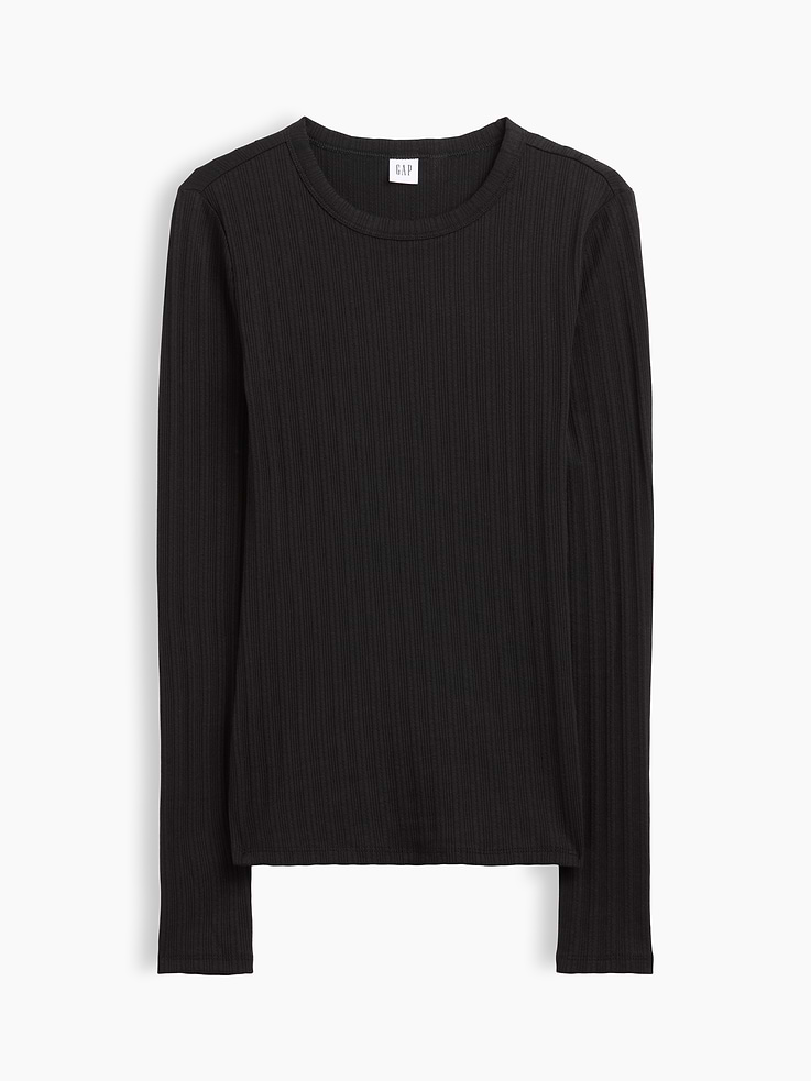 Image number 5 showing, Essential Ribbed Pointelle T-Shirt