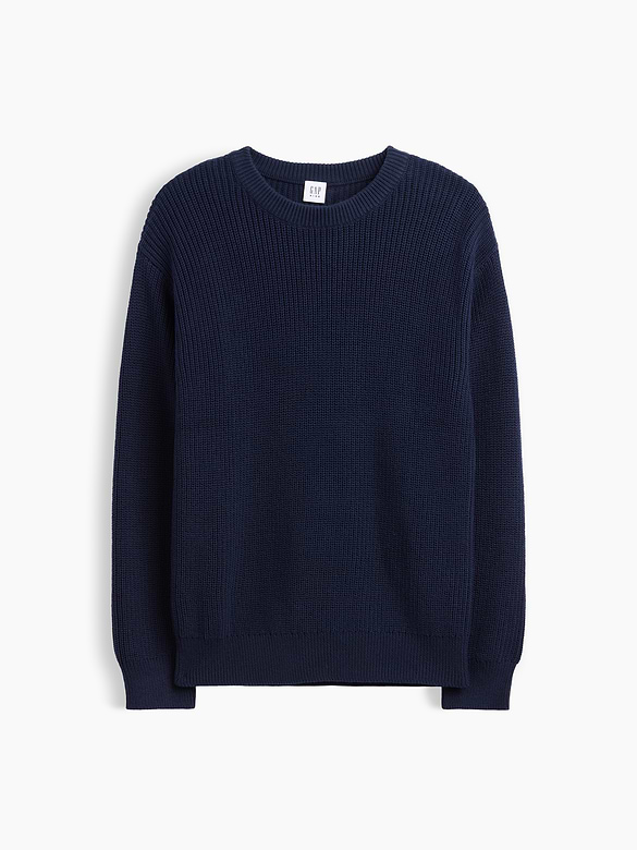 Kids Relaxed Textured Crewneck Sweater
