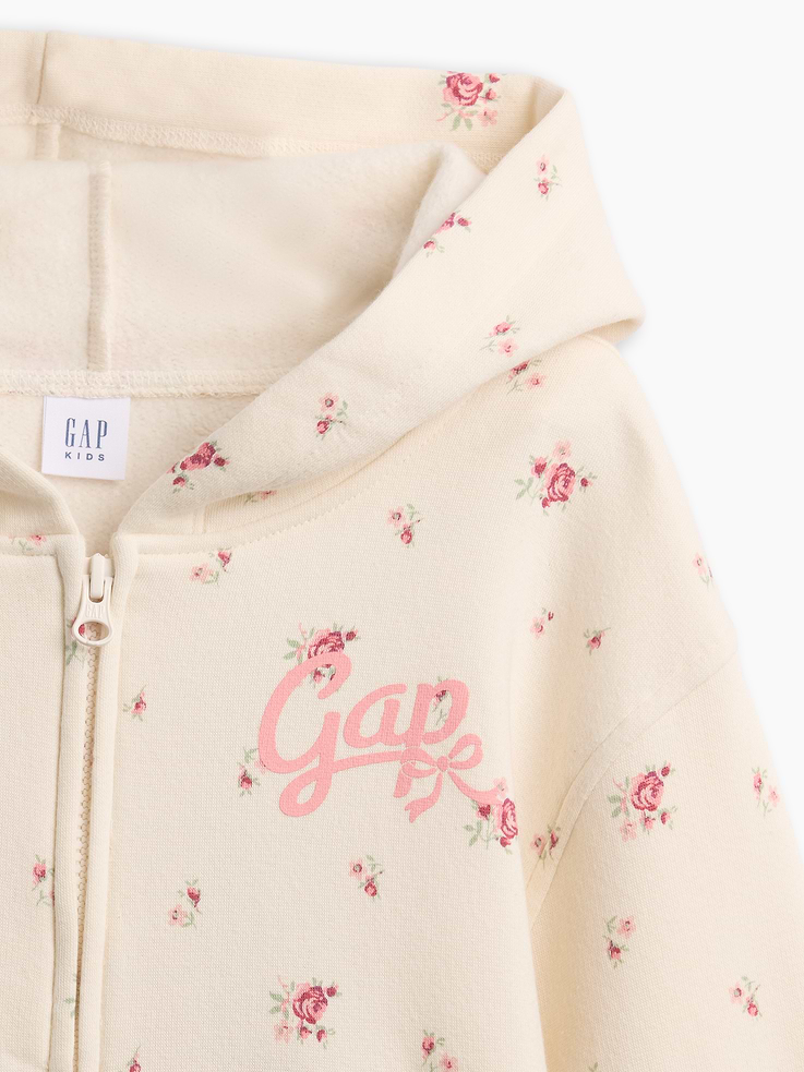 Image 2 of 3, Kids Relaxed Print French Terry Zip Hoodie