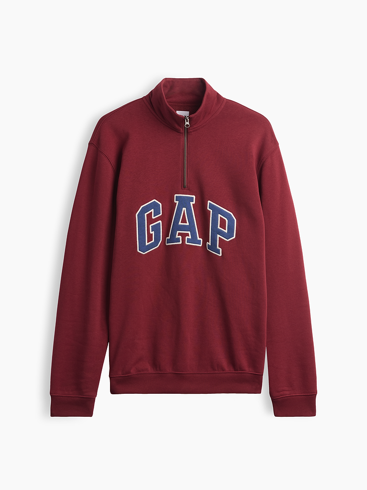 Image 4 of 4, Relaxed Gap Logo Quarter-Zip Sweatshirt