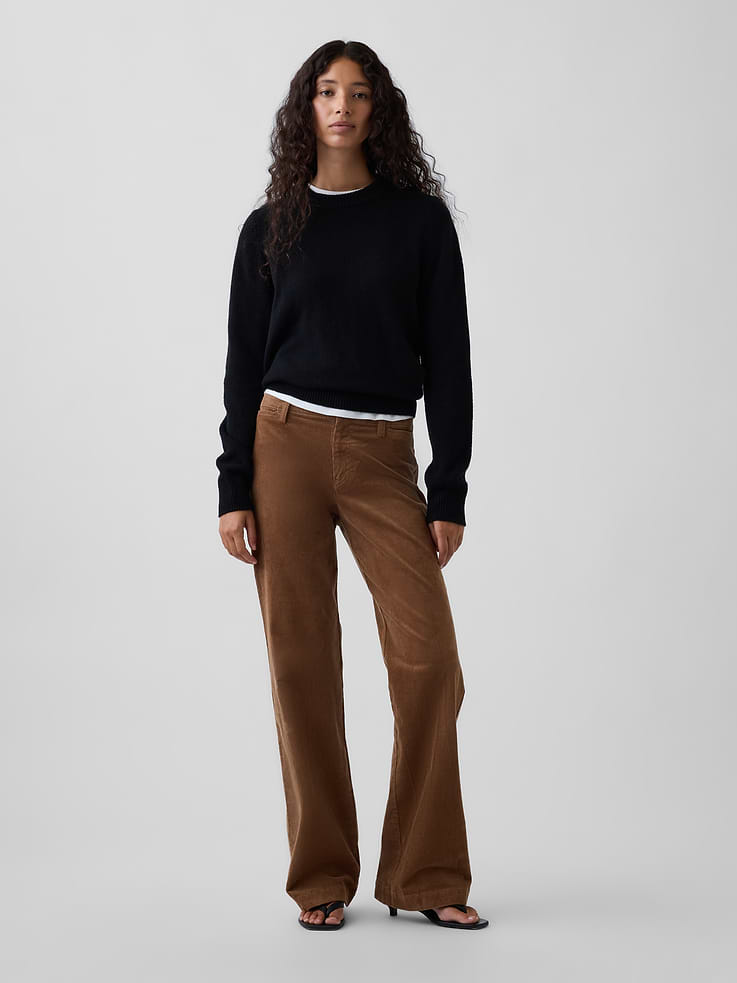 Image number 6 showing, Mid Rise Corduroy Relaxed Flare Pants