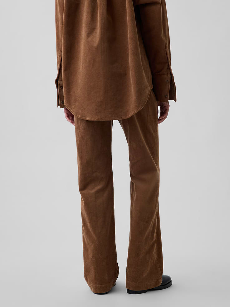 Image number 4 showing, Mid Rise Corduroy Relaxed Flare Pants