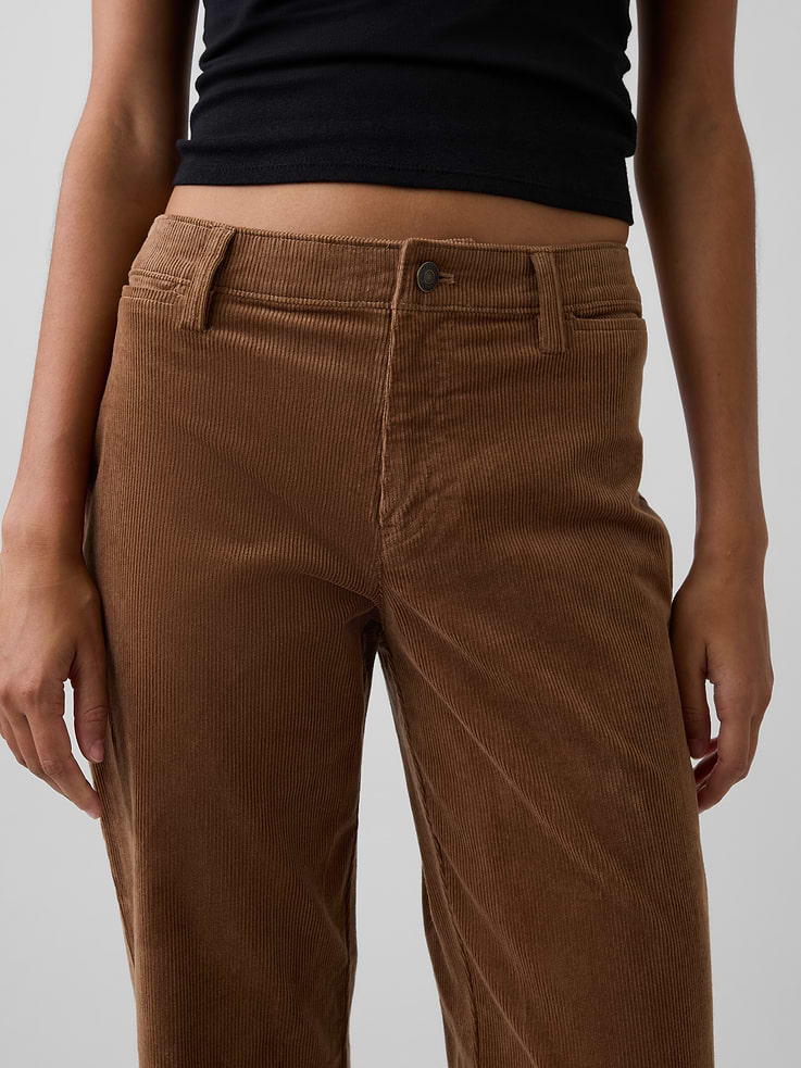 Image number 5 showing, Mid Rise Corduroy Relaxed Flare Pants