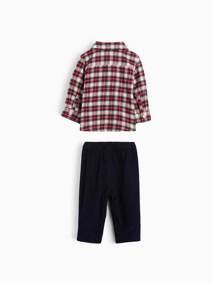 Image 2 de 2, Ensemble chemise en flanelle et pantalon en velours côtelé pour Bébé