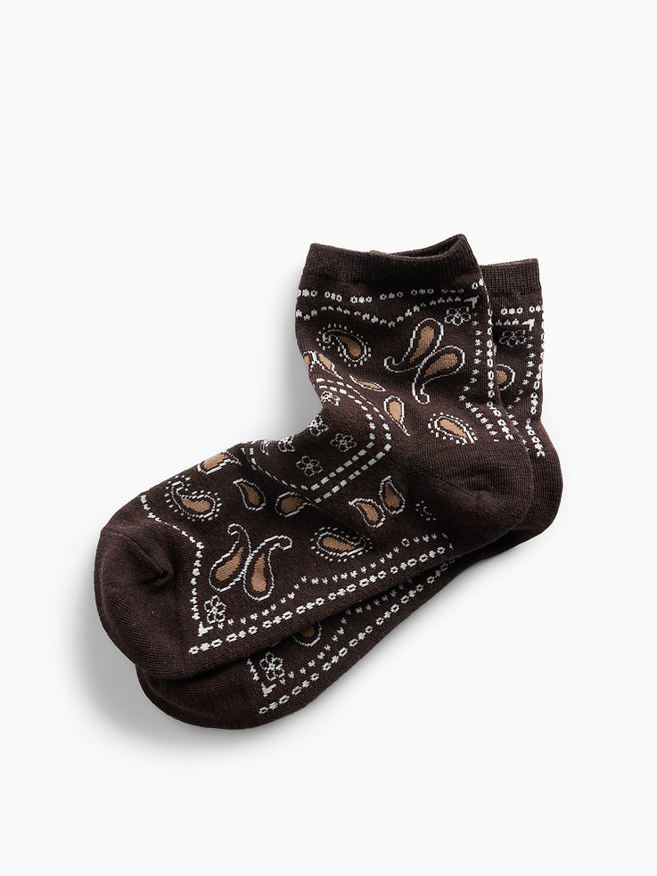 Image number 3 showing, Paisley Half Crew Socks