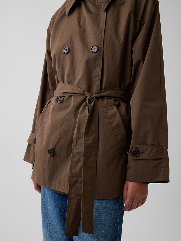 L'image numéro 4 présente Trench mi-long à ceinture