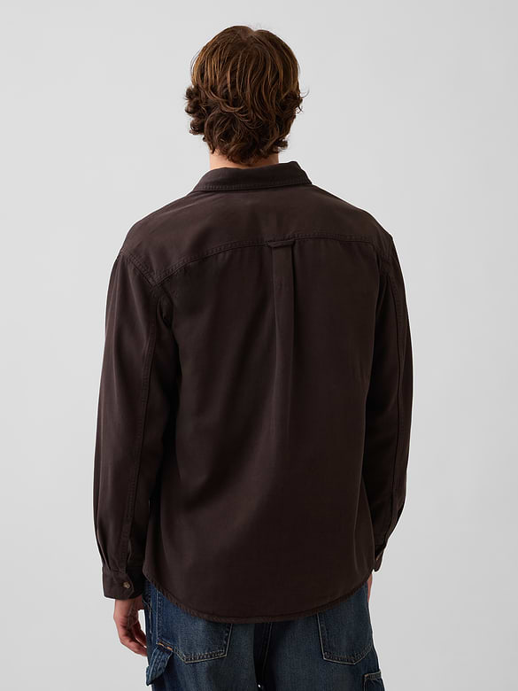 UltraSoft Denim Relaxed Utility Shirt