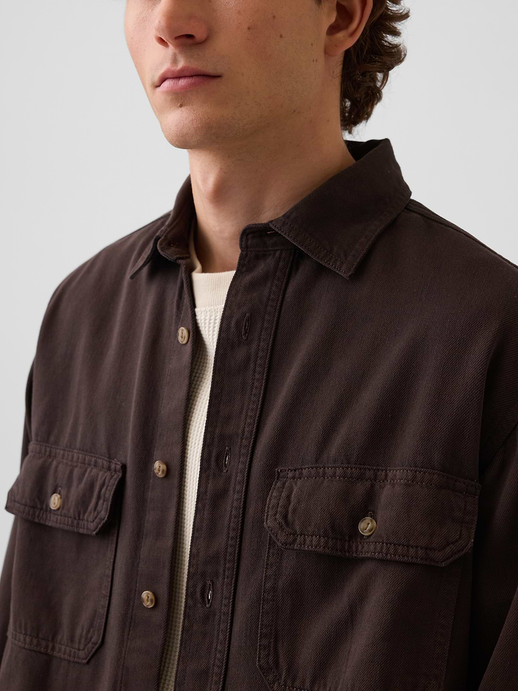 Image number 4 showing, UltraSoft Denim Relaxed Utility Shirt