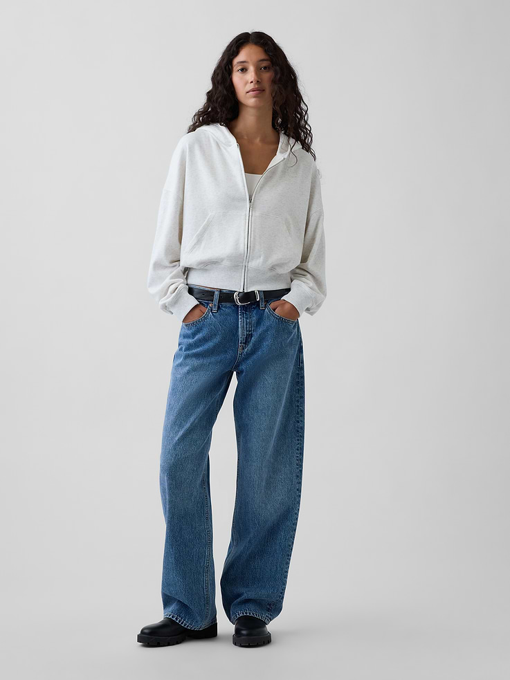 Image number 2 showing, VintageSoft Terry Oversized Wedge Zip Hoodie