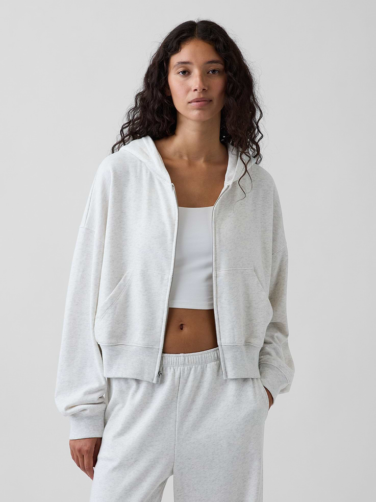 Image number 5 showing, VintageSoft Terry Oversized Wedge Zip Hoodie