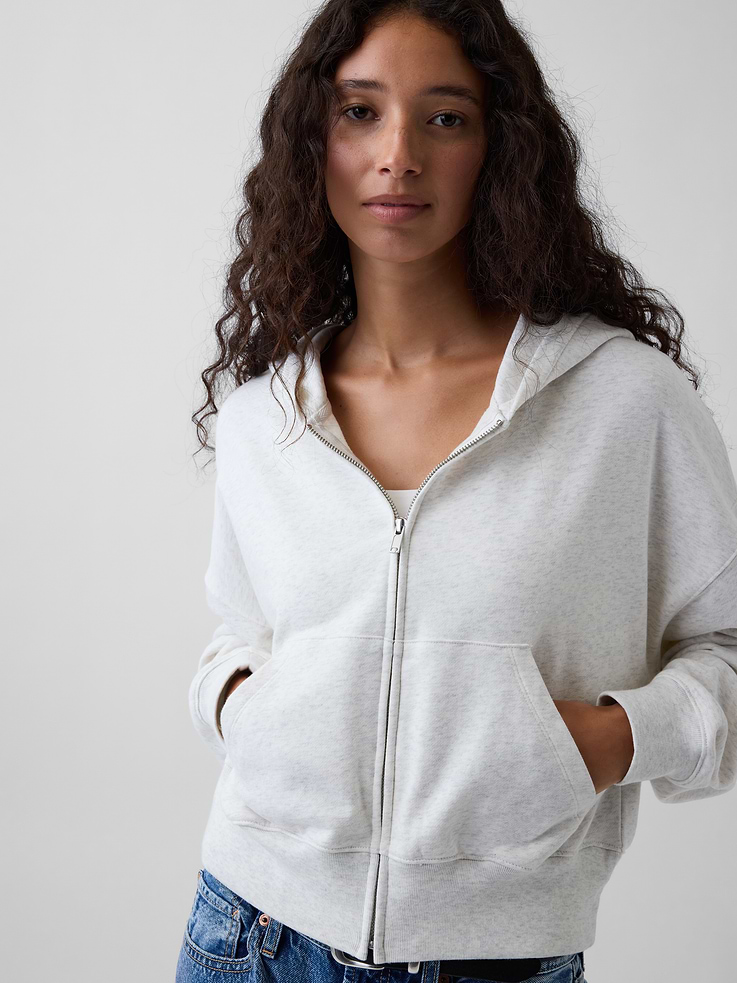 Image number 4 showing, VintageSoft Terry Oversized Wedge Zip Hoodie