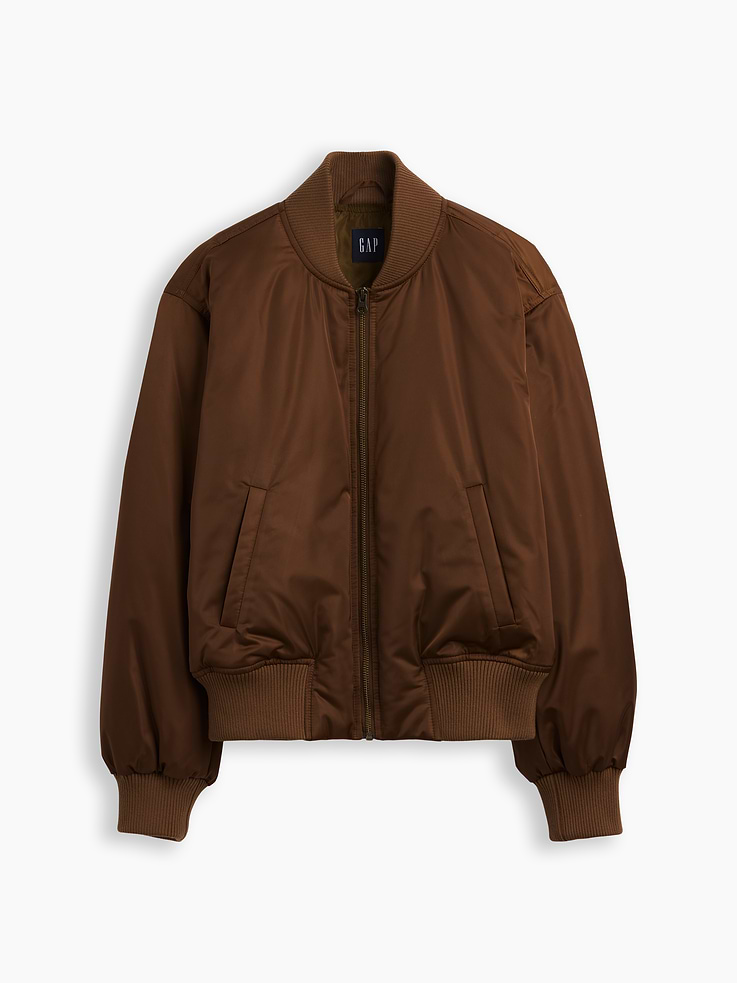 Image number 5 showing, Padded Satin Bomber Jacket