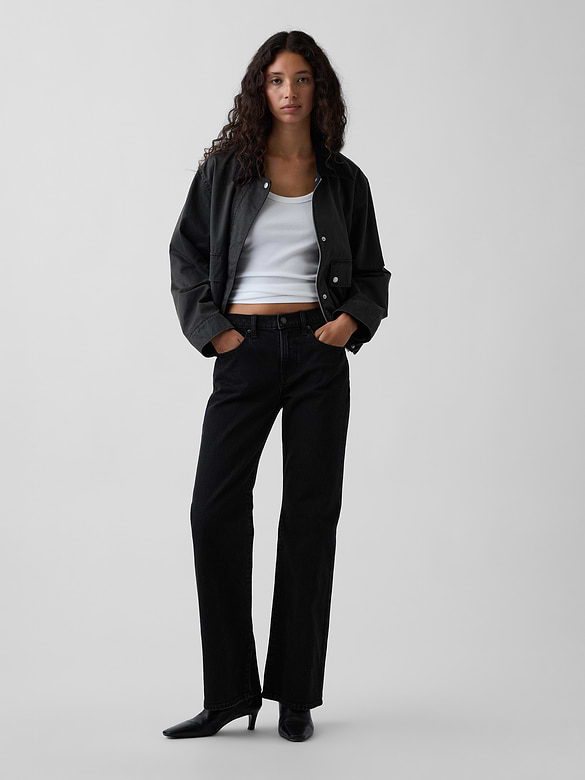 Mid Rise Relaxed Flare Jeans