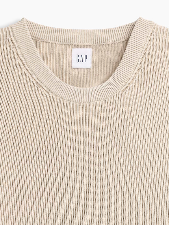 Relaxed Fisherman Stitch Crewneck Sweater