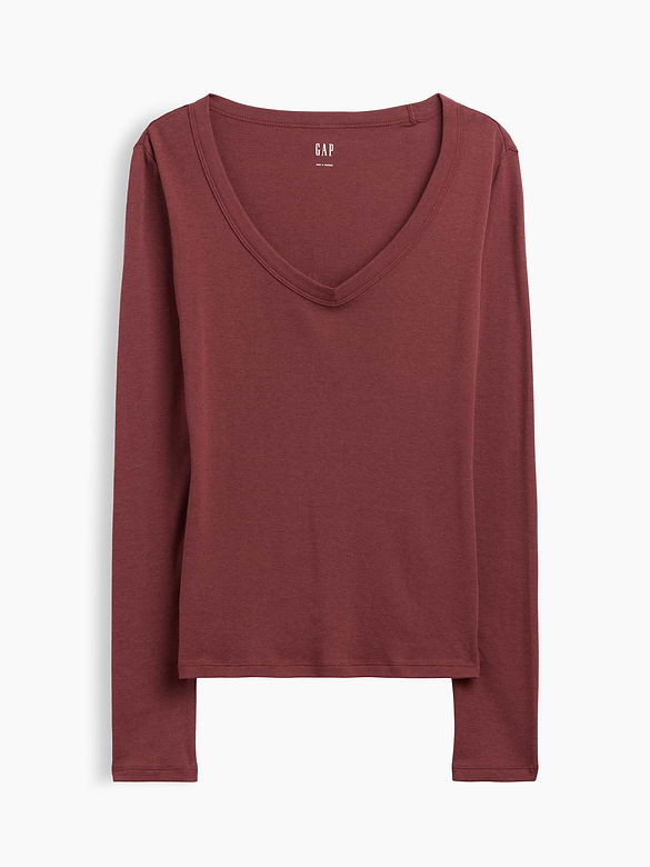 Modern Ribbed V-Neck T-Shirt