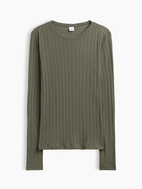 Essential Ribbed Pointelle T-Shirt