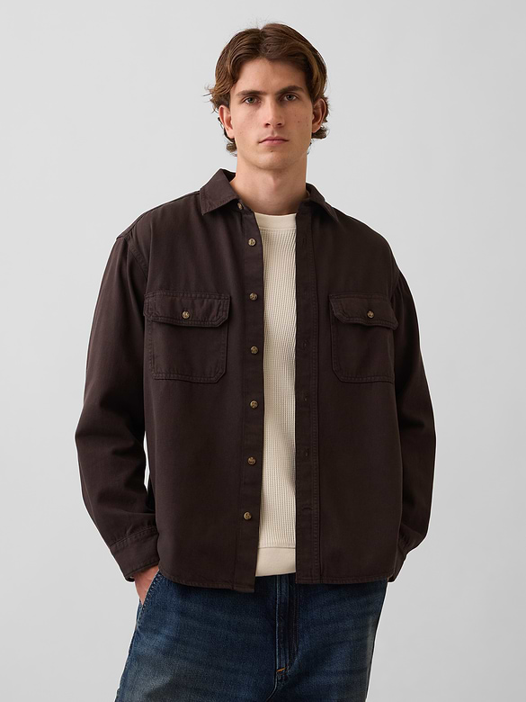 UltraSoft Denim Relaxed Utility Shirt