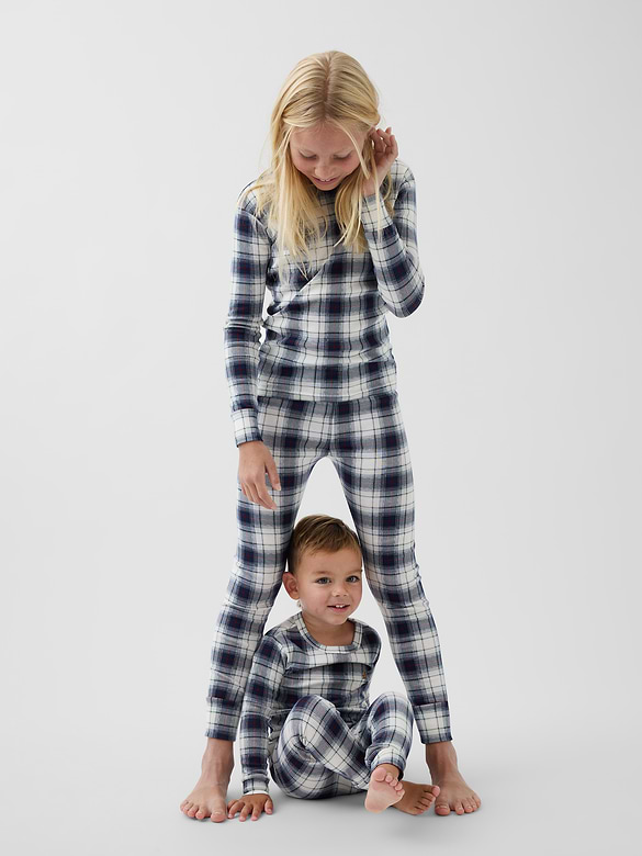 Kids & Baby Organic Brushed Cotton Plaid PJ Set