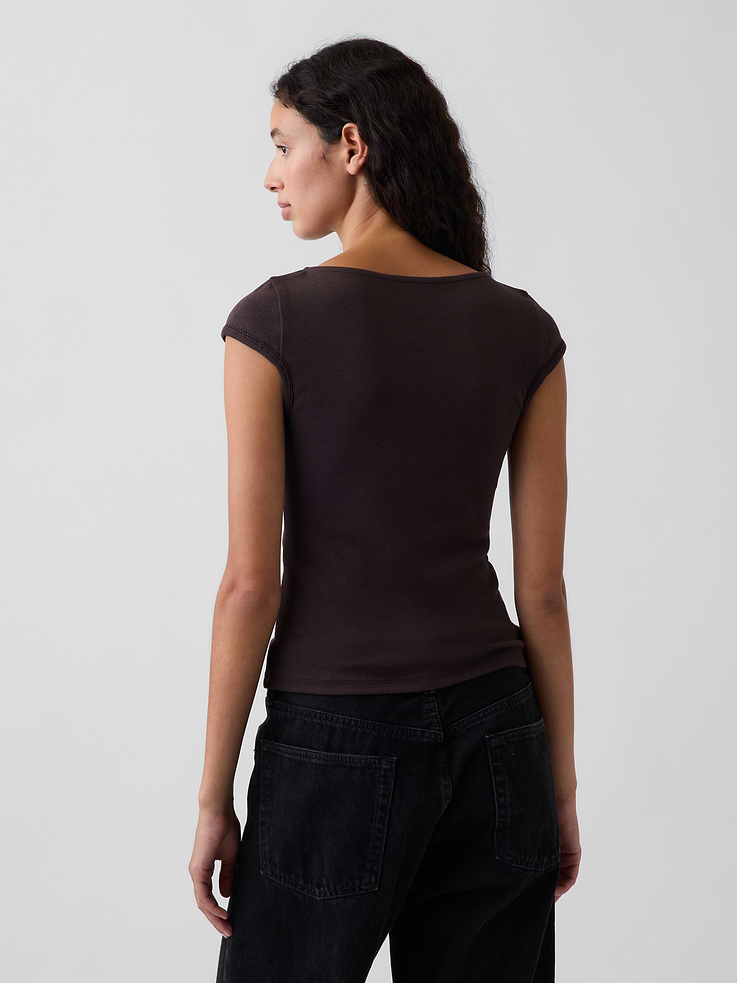 Image number 3 showing, Modern Boatneck T-Shirt