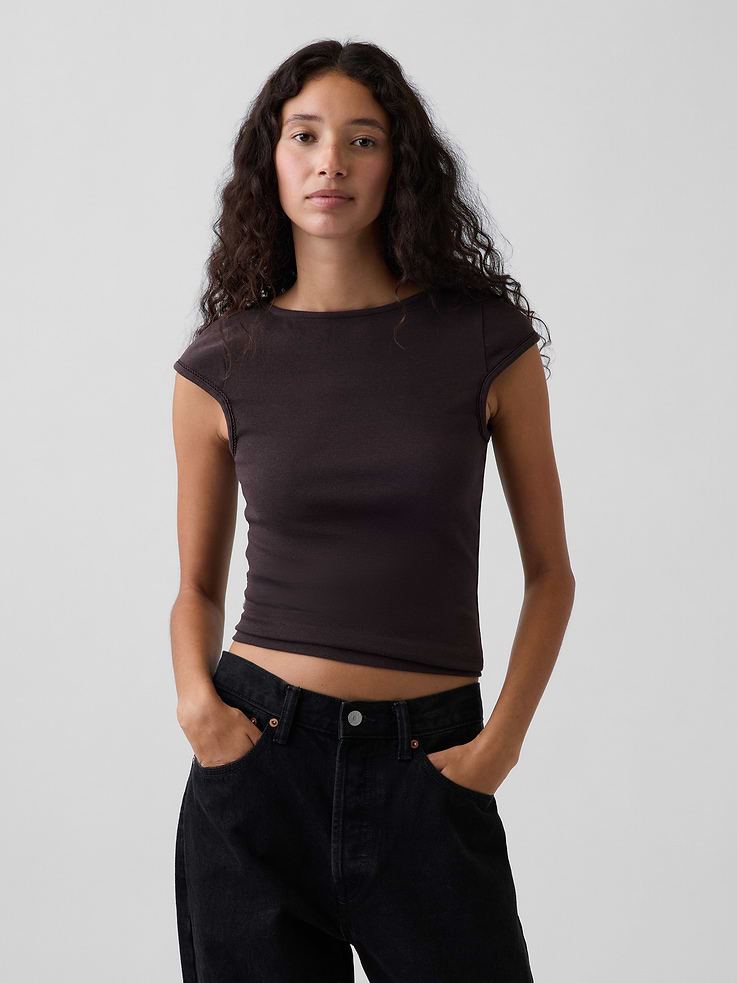 Image number 1 showing, Modern Boatneck T-Shirt