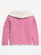 Image 3 of 3, Faux-Fur Collar Cardigan Sweater for Toddler Girls