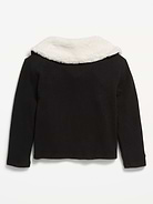 Image 3 of 3, Faux-Fur Collar Cardigan Sweater for Toddler Girls