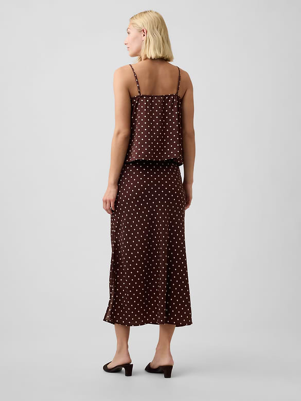 Satin Pull-On Maxi Skirt