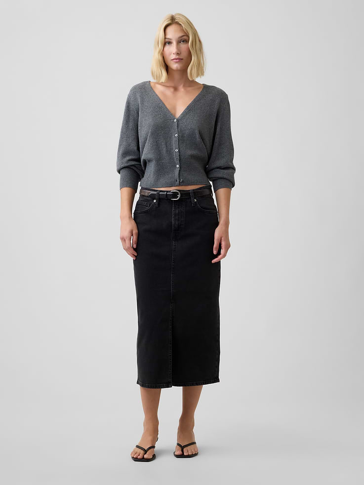Image number 1 showing, Denim Midi Skirt