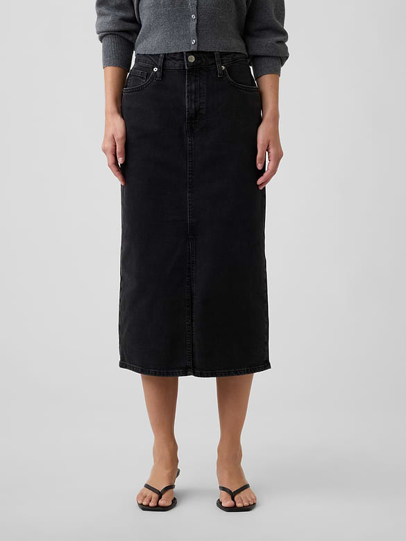 Denim Midi Skirt