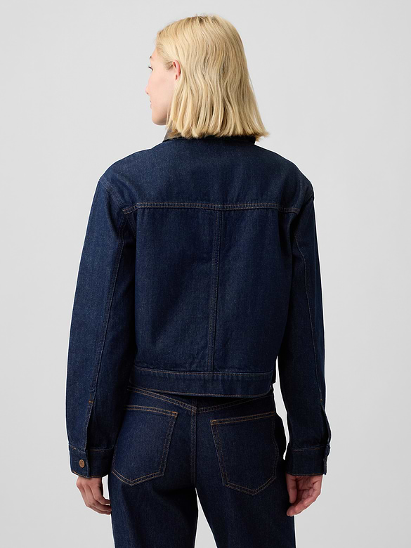 Relaxed Cropped Denim Chore Jacket