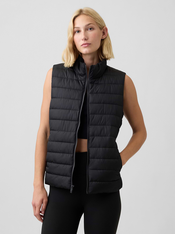 Image 1 of 5, Quilted water-resistant outer., 100% recycled wellon fill., Sleeveless., Stand collar, zip front., On-seam pockets., Product #1177946