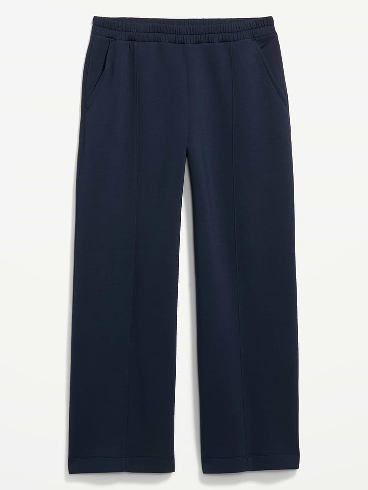 L'image numéro 8 présente Pantalon jambe large à taille haute en molleton qui reprend sa forme