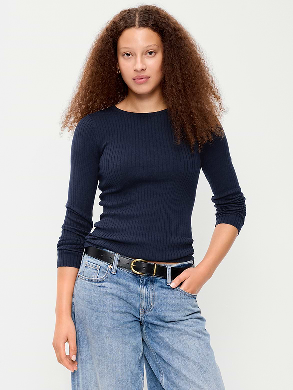 SoSoft Lite Crew-Neck Long-Sleeve Ribbed Top
