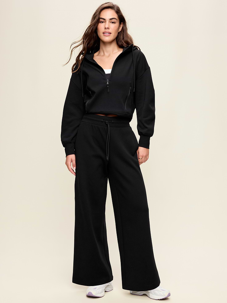 L'image numéro 2 présente Pantalon en molleton dynamique à très taille haute et à jambe large