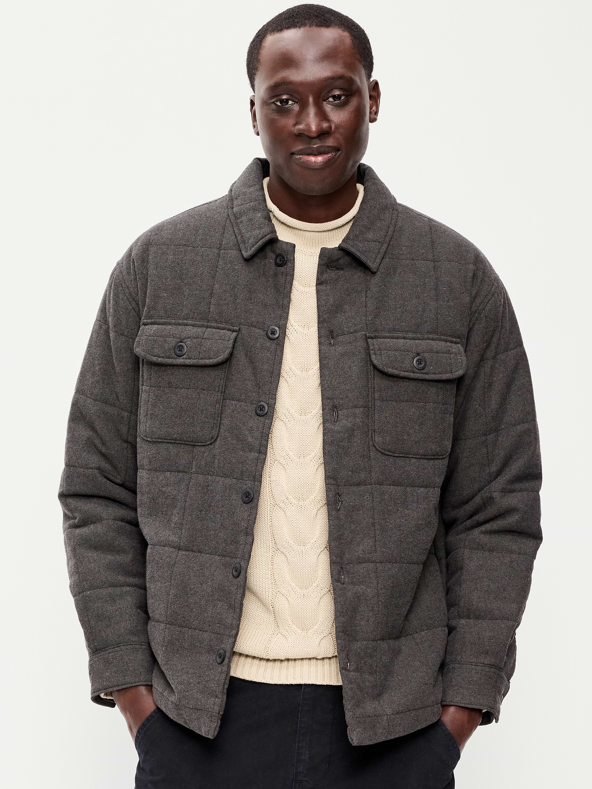 L'image numéro 1 présente Veste-chemise en flanelle à carreaux