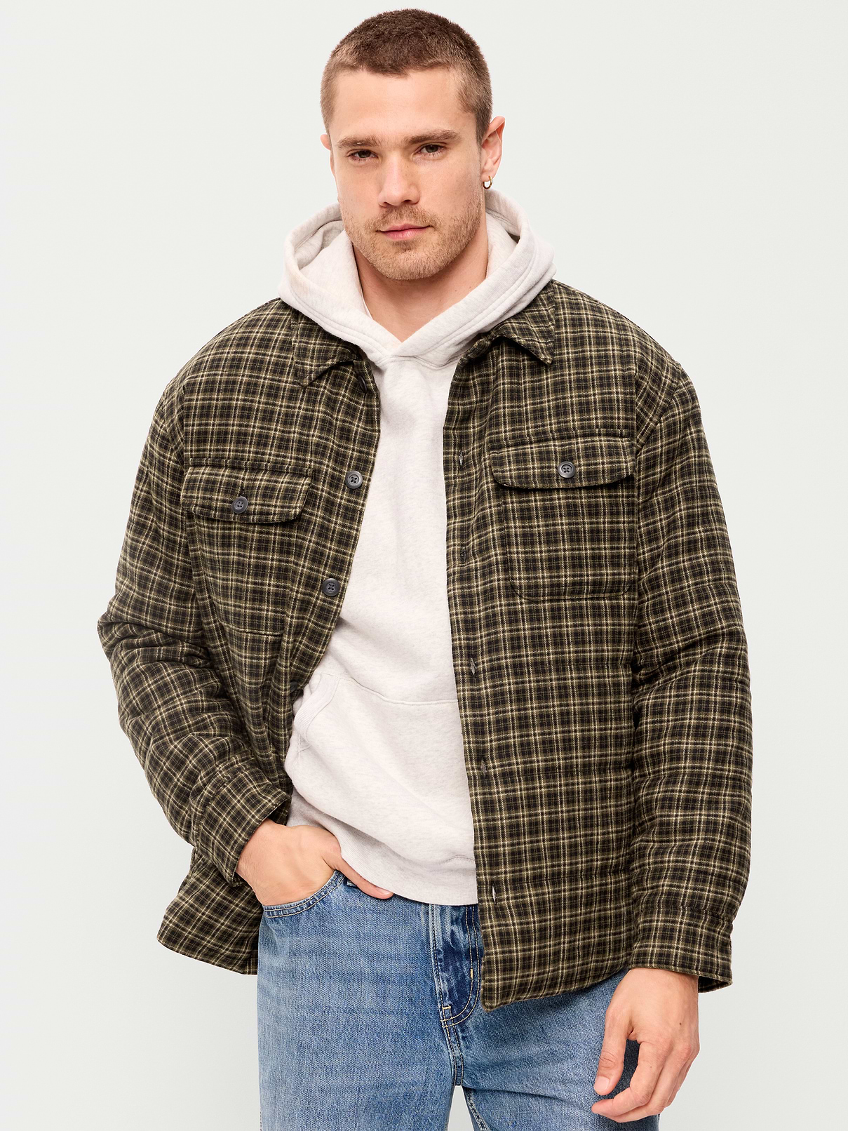 L'image numéro 1 présente Veste-chemise en flanelle à carreaux