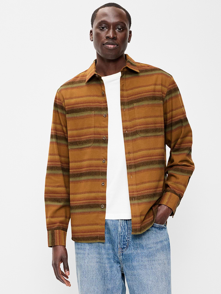 Image number 1 showing, Relaxed Long-Sleeve Flannel Pocket Shirt