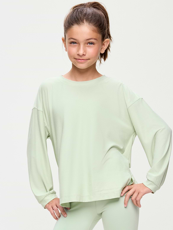 CloudMotion Long-Sleeve Tunic T-Shirt for Girls