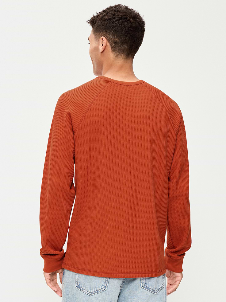 Image 2 of 4, Long-Sleeve Waffle Knit T-Shirt