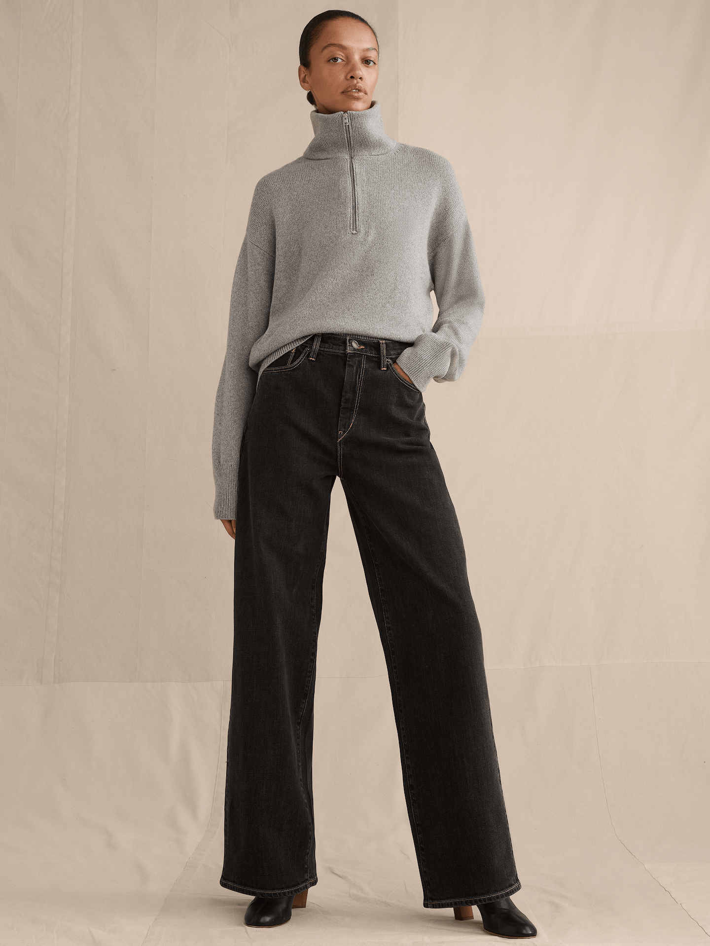 Image number 1 showing, High-Rise Relaxed Wide-Leg Jean