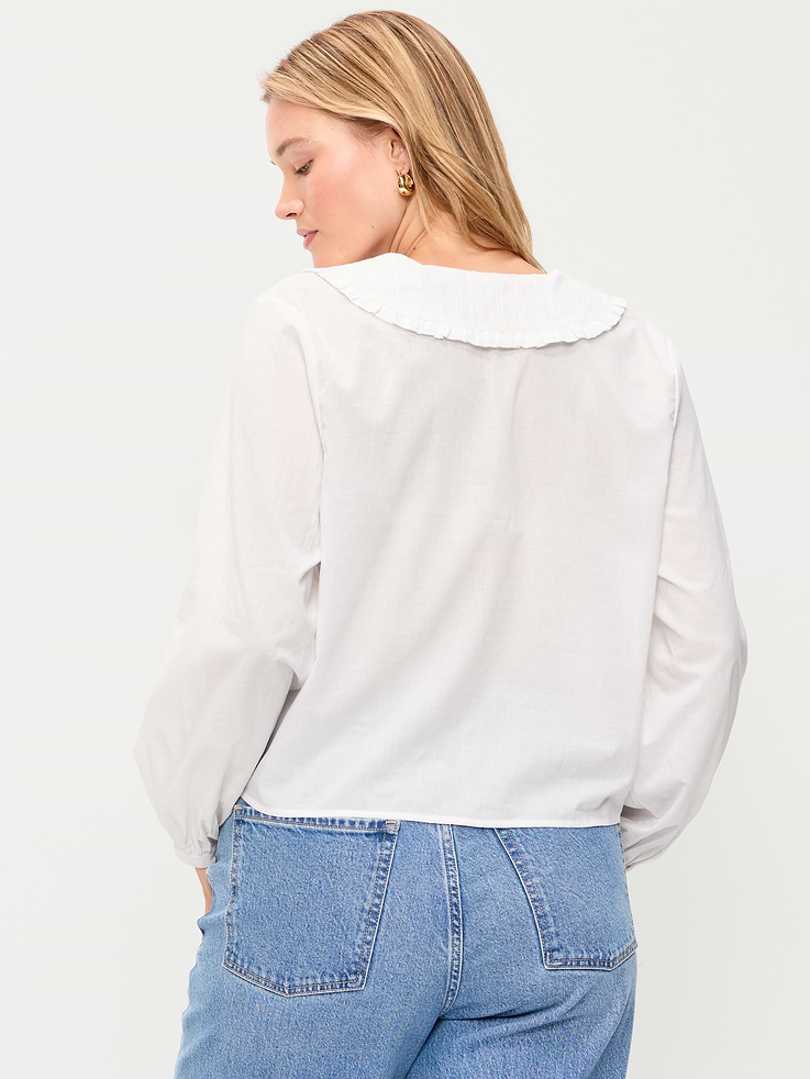 Image 6 de 8, Haut boutonné à col tendance et à manches longues