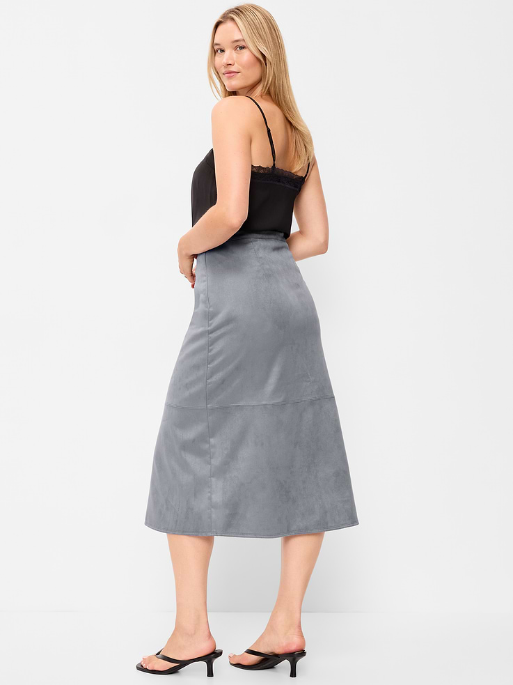 Image 6 of 6, Faux-Suede Pencil Midi Skirt