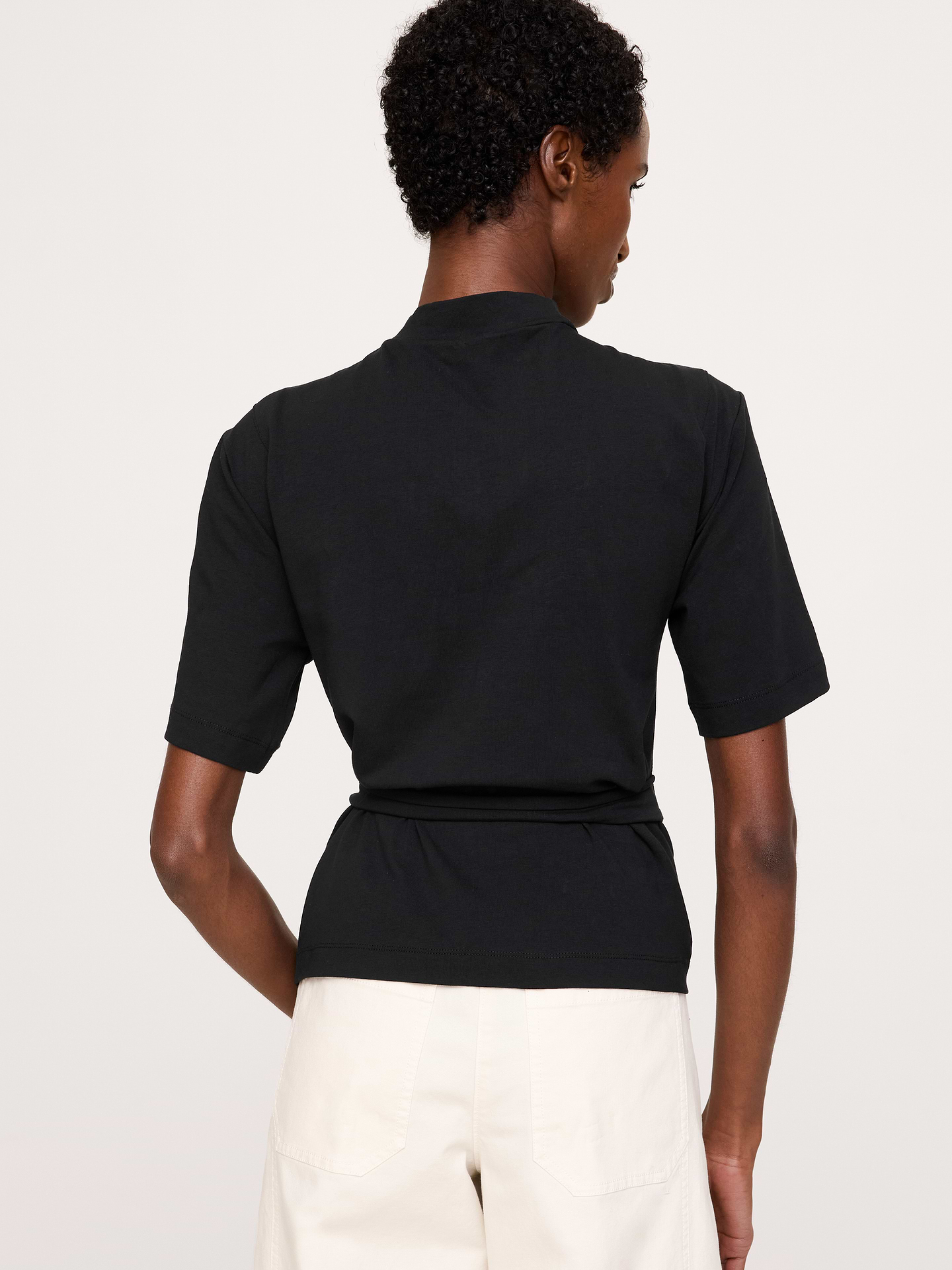 Image number 2 showing, Stretch-Cotton High-Neck Top