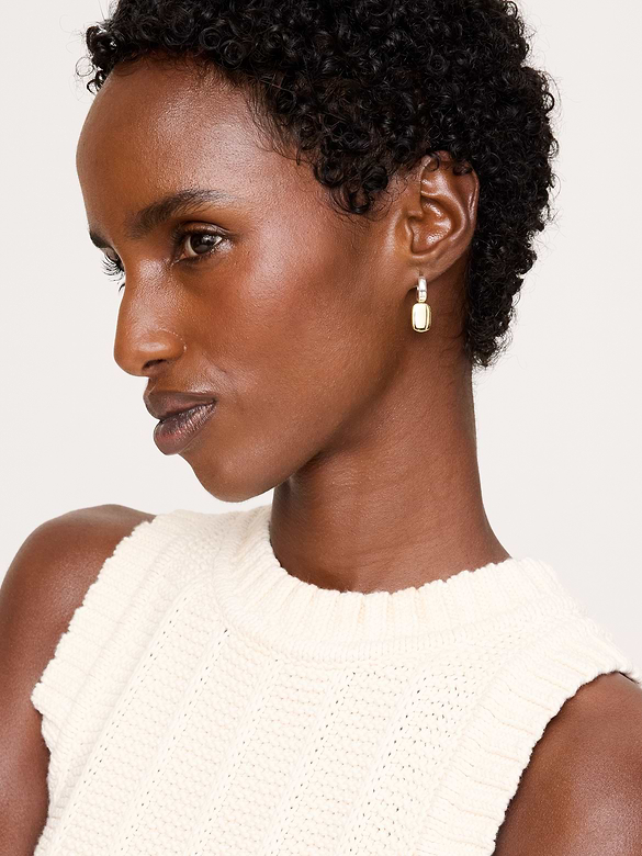 Boucles d’oreilles à pendentifs deux tons