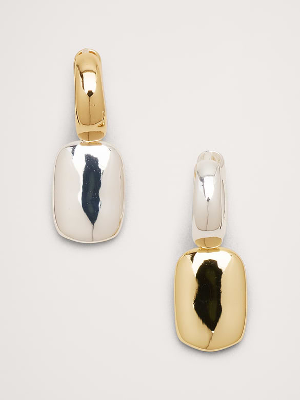 Boucles d’oreilles à pendentifs deux tons