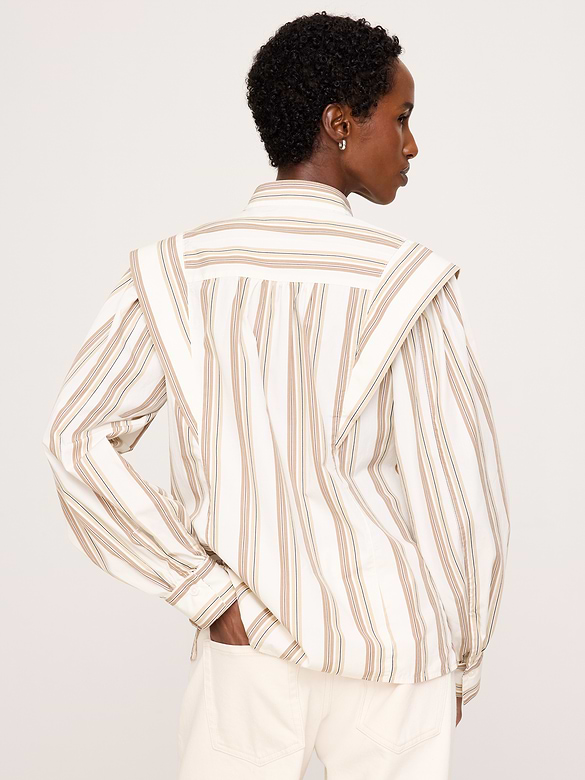 Chemise en coton à col étagé