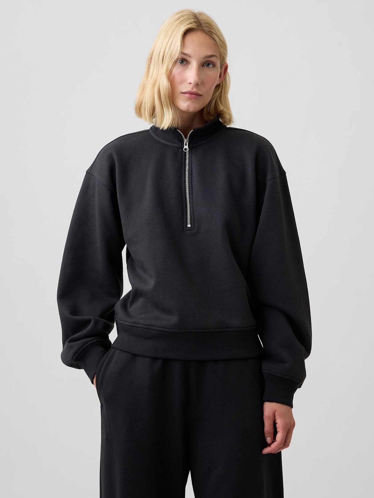Relaxed Fleece Half-Zip Sweatshirt | Gap Factory