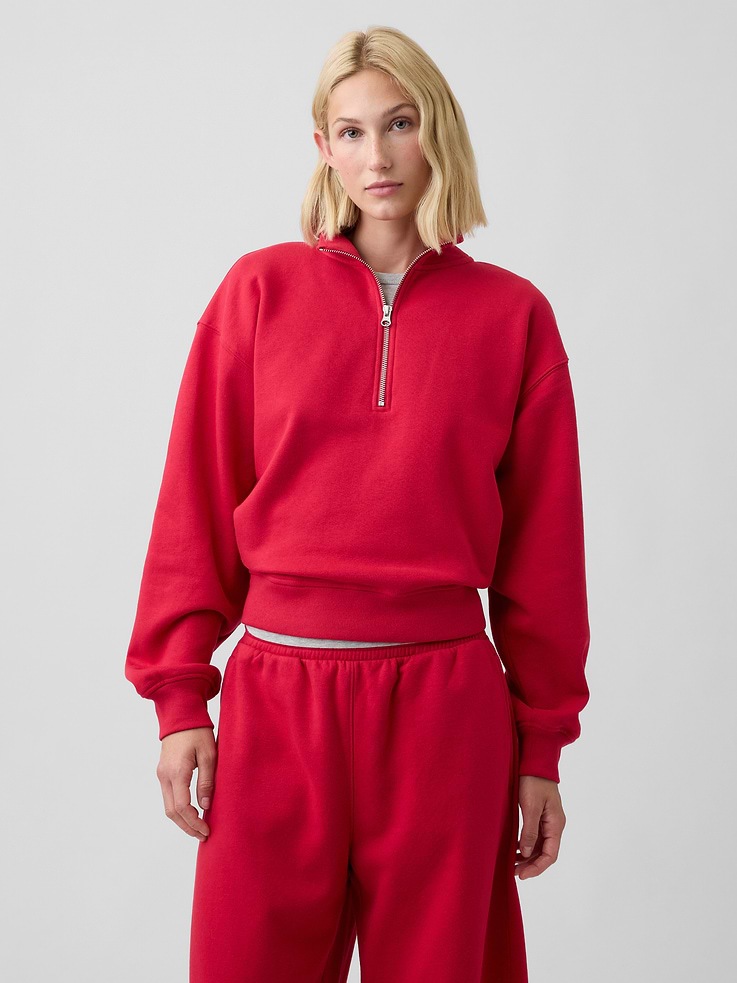 Image number 1 showing, Relaxed Fleece Half-Zip Sweatshirt